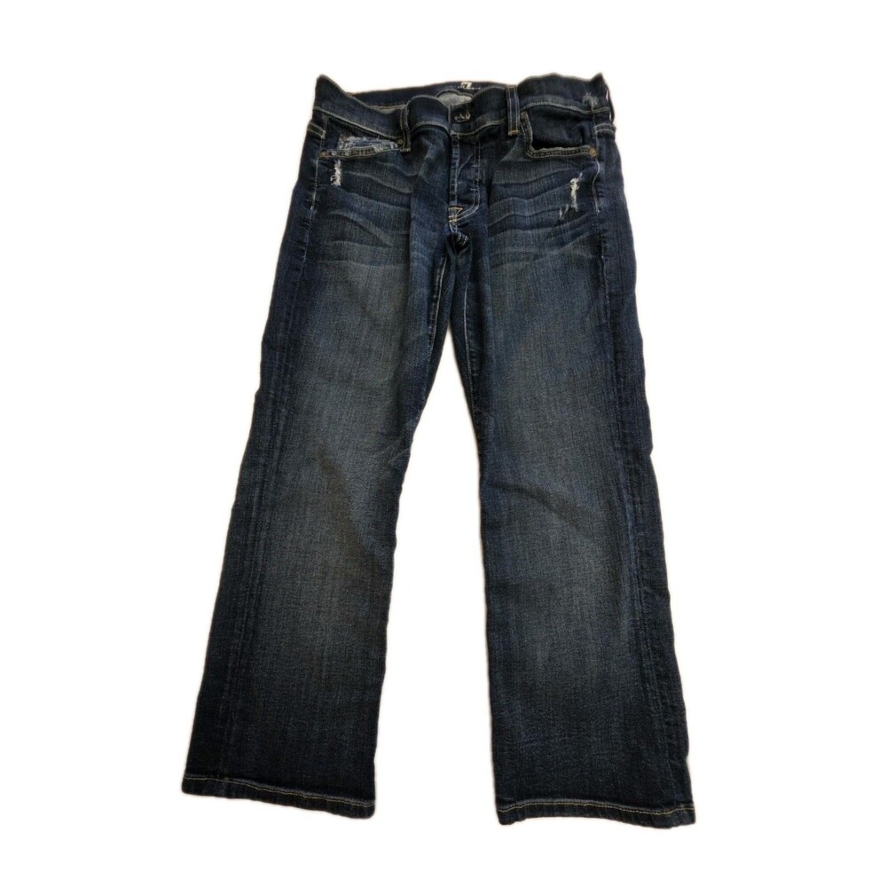 7 For All Mankind Crop Josefina Button Fly Boyfriend Jeans Jrs Women's Size 27